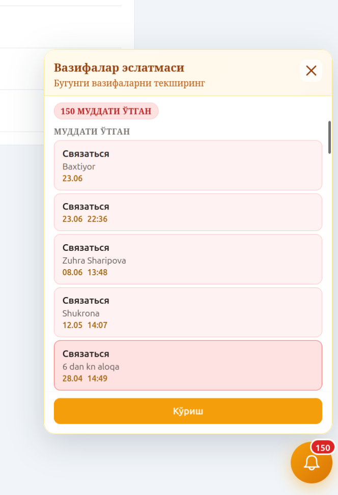 TexnoAgent eslatmalar